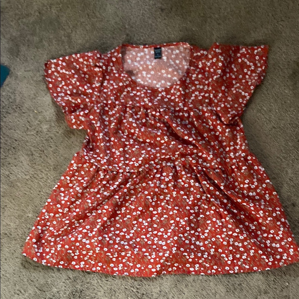 Floral Red Women's Top